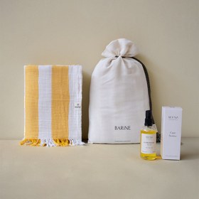 Resim Striped Gauze Peştemal Hediye Seti Saffron 