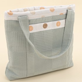 Resim Bebek Bakım Çantası - Petrol Mavisi Waffle - Puantiye 