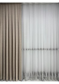 Resim Bohem Kumaş Bej/sütlü Kahve Fon Perde 1/2,5 Orta Pile Bej/sütlü Kahve 