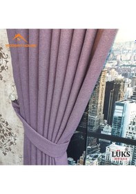 Resim Lüks Mor Blackout Keten Karartma Pilesiz Fon Perde -Modern House Mor 