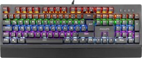 Resim Philips PHILIPS SPK8403 Siyah Rainbow Aydınlatmalı Mekanik Gaming Oyuncu Klavyesi 