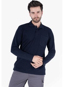 Resim Polo Yaka Sweatshirt Lacivert 