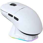 Resim Ajazz Aj159 Pro 3 Modlu 8000hz 26.000 Dpı Manyetik Şarj İstasyonlu Paw 3395 Optik Sensör Gaming Mouse Beyaz 