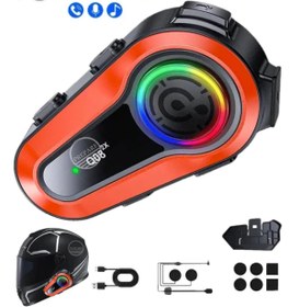 Resim PREPARE 1000 Mt Intercom 2 Eşleşmeli Kask Kulaklık Q-08 Su Geçirmez Bluetooth Motosiklet Intercom Kulaklık 