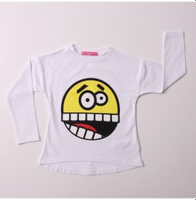 Resim Toontoy Kız Çocuk Sweatshirt Smile Baskılı Beyaz 