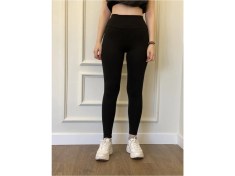 Resim Kadın Siyah Çelik Örme Tayt 