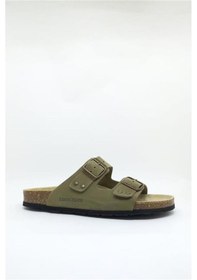 Resim Lumberjack Jolıe Nu 4fx Haki Hakiki Deri Comfort Casual Tokalı Terlik Haki 