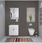 Resim Denko Lotus 60 Cm Mdf Lake Banyo Dolabı Takımı Beyaz 
