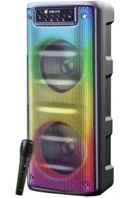 Resim KOÇAKELEKTRONİK Mikrofonlu Bluetooth Hoparlör Toplantı Parti Led Işıklı Sd Kart Fm Usb Girişli Speaker Kts-1713 