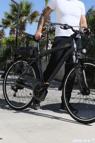 Resim Bisan Comet 26 Jant Elektrikli Bisiklet 36V/250W Hub Motor 48 cm Alüminyum Kadro V-Fren 21 Vites -Gri 