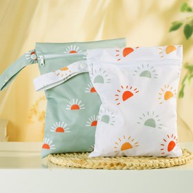 Resim 2 Adet Islak Kuru Çantalar Yüzücüler, Spor Giysileri ve Bebek Bezi Depolama İçin - Polyester Elyaf, Su Geçirmez, Kolay Taşıma İçin Çıtçıtlı Sap, 14+ Yaş İçin Uygundur 