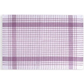 Resim Pamuklu Lila Renkli Pöti Kareli 4'lü Kurulama Bezi, Beslenme Örtüsü, Servis Peçetesi 