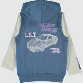 Resim Civil Boys Erkek Çocuk Yelekli Sweatshirt 2-5 Yaş İndigo 