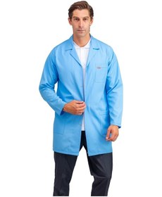 Resim Doktor Öğretmen Erkek Önlük Ara Boy Ceket Yaka - 31 Açık Mavi-6531 31 A.mavi 