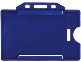 Resim Sarff Lacivert Sert Plastik Yaka Kartı Kabı - 50’li Paket (Yatay Tip) 