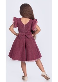 Resim Mnk Baby & Kids Simli Şanzelize Kız Çocuk Abiye Elbise M00669 Gülkurusu 