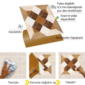 Resim Tink Kendinden Yapışkanlı Ahşap 009 Desenli Pvc Karo 30X30 cm (56 Adet) 5m2 