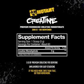Resim Mutant Micronize Creatine Monohydrate 300g - 60 SERVİS 