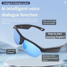 Resim Akıllı gözlük, AI - mikrofonlu çeviri gözlüğü, gerçek zamanlı video çevirisi, polarize güneş gözlüğü, 100 dil, müzik aramasını destekler 