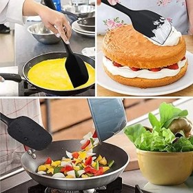 Resim 6'lı Silikon Mutfak Seti, Yapışmaz Spatula, Kaşık, Bıçak, Pasta Fırçası, Yumurta Fırçası Yanmaz Yapışmaz Mutfak Pasta Slikon Yumurta Fırçası Kaşık Bıçak Spatula Seti 