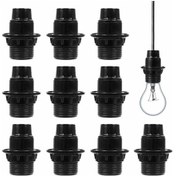 Resim E14 Vidalı Ampuller Ve Vidalı Enerji Tasarruflu Ampuller İçin Uygun 10 Adet Lamba Tabanı Siyah 