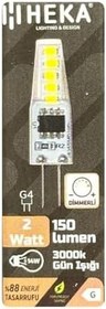 Resim Heka 2W (14W) 3000K Sarı Işık G4 Duylu Dim Edilebilir LED Kapsül Ampul 