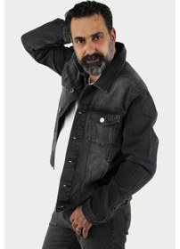 Resim Erkek Kot Ceket YıkamaSyh Siyah 