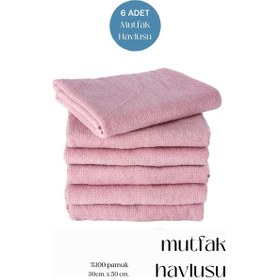 Resim 6 Adet Mutfak Havlusu El Yüz Havlusu Yavruağzı 