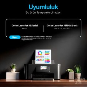 Resim Kingjet Hp Uyumlu 201a Standart Kapasiteli 4 Renk Takım Toner Çipli Mfp M274 Uyumlu 