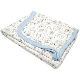 Resim Vavbaby Ayıcık Desenli Bebek Tek Kat Kapitone Battaniye Kundak 80x90 Cm Mavi 