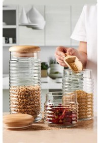 Resim Paşabahçe 3'lü Babylon Kavanoz Seti 1500cc-1120cc-665cc - Şeffaf 