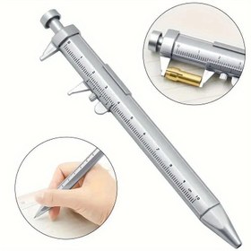 Resim 1 adet Çok Fonksiyonlu Vernier Kalem - Endüstriyel Standart, Geri Çekilebilir Orta Nokta, Dayanıklı Plastik, Mimarlar ve Mühendisler için İdeal, Mükemmel Kırtasiye Hediyesi, Mühendis Yazısı | Geri Çekilebilir Kalem | Hassas Ölçüm Aracı 