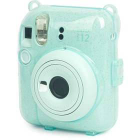 Resim Fujifilm Instax Mini 12 Yeşil Fotoğraf Makinesi - 20'li Film - Kıskaçlı Resim Standı ve Simli Pleksi 