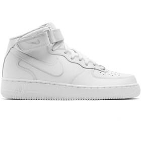 Resim Nike Air Force 1 Mid 07 Erkek Beyaz Spor Ayakkabı 