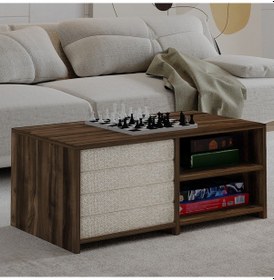 Resim Gord Minderli Orta Sehpa Oyun Ve Dinlenme Alanı İçin Fonksiyonel Tasarım Ceviz 