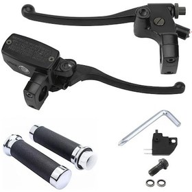 Resim Challenger Siyah 25mm Evrensel Motosiklet Hidrolik Fren Kolu Master Silindir Gaz Kumanda Kolu 