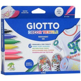 Resim Giotto Decor Tekstil Boyası 6 lı Askılı Paket 494800 