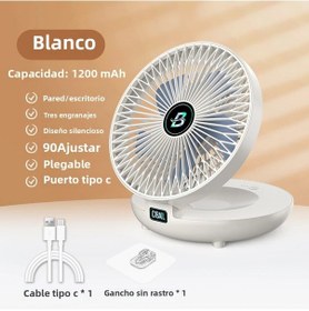 Resim 2'si 1 Arada Taşınabilir Masaüstü Katlanır Vantilatör Klimalı Beyaz Pilli , 