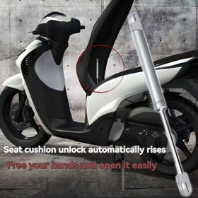 Resim Motorsiklet Koltuk Minderi Hidrolik Kaldırma Çubuğu - Dayanıklı Demir, Otomatik Yükselme & Düşme Özelliği ile Sokak Motosikletleri için Kolay Kurulum 