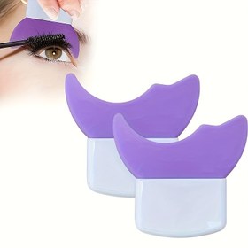 Resim 1/2 adet Mor Makyaj Koruyucu Uygulayıcı - Çok Fonksiyonlu Göz Makyajı Koruyucu, Kadınlar için Hızlı Kirpik Uygulama Aracı, Plastik, Güç Gerektirmez, Güzellik Aksesuarı | Hızlı Makyaj | Kokusuz 