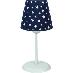 Resim Şenay Aydınlatma Çocuk Odası Kumaş Büyük Abajur-Lacivert Yıldız 