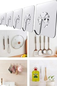 Resim Genel Markalar Kendinden Yapışkanlı Şeffaf Askı 5 Li Set Banyo Mutfak Askısı 