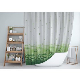 Resim Zethome Jackline Banyo Duş Perdesi 5020 Tek Kanat Yeşil 1x120x200 