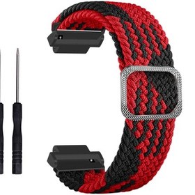 Resim Samdoo forerunner 220/230/235/735xt/620/630 İçin Esnek Örgülü Nilon Kordon - Kırmızı Siyah, Ayarlanabilir, Saçma Gereçli, Dayanıklı 