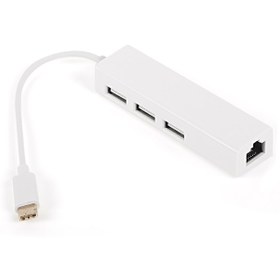 Resim Dark USB 3.1 Type-C to 3x USB 2.0 Çoklayıcı + USB Ethernet RJ45 Dönüştürücü (DK-AC-U31X23L) 