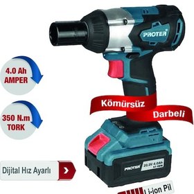 Resim Proter PST 460 WS 1/2' 350 Nm Kömürsüz Darbeli Şarjlı Somun Sökme 