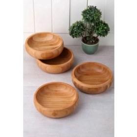 Resim FRY Yuvarlak 4'lü Ahşap Çerezlik ROYALEKS-CRZ1010 