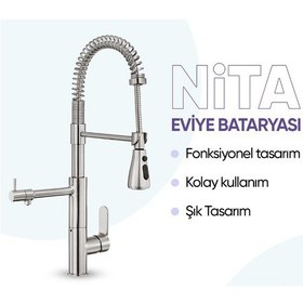 Resim Eca Nita 3 Akışlı Arıtıcı Mutfak Eviye Bataryası Su Arıtma Bağlantılı 102118350 