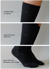Resim Lissy Fleksa™ Unisex Konfor Çorap - Gri / 41-45 / Diz Altı 