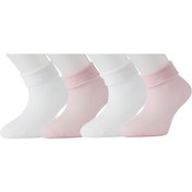 Resim Moyra Socks 4'lü Düz Kıvrık Bebek Çorabı 